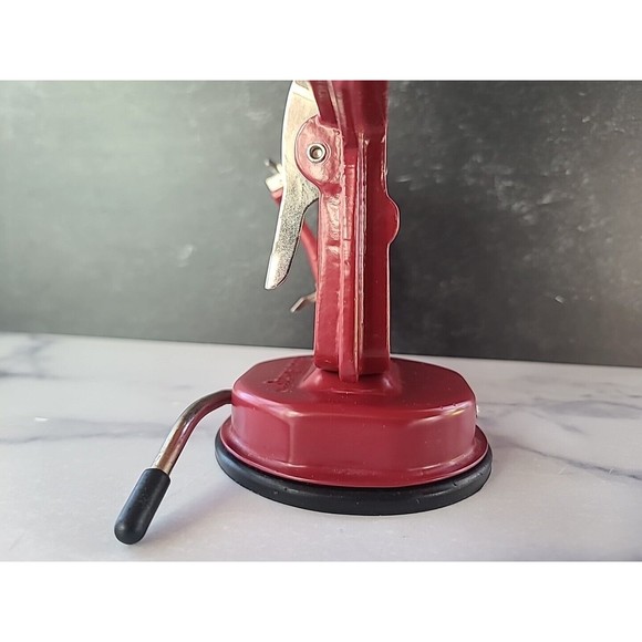 Apple Potato Peeler Corer By Peel Away Durable Metal Heavy Duty Red W Chrome - Picture 7 of 10